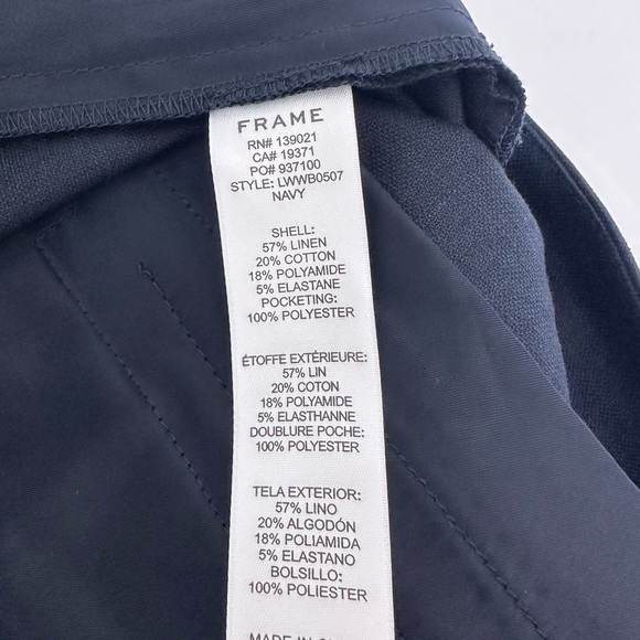 NWT FRAME Linen Blend Capri Trouser Shorts, Size 2 - Picture 5 of 11